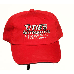 Otie's Automotive Nostalgia Drag Racing Red Embroidered Hat